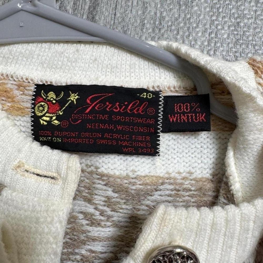 Vintage Jersild Snowflake Nordic Knit Cardigan Sweater Women's Medium - Picture 4 of 5